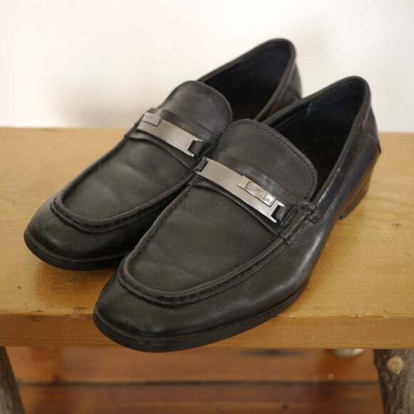 Calvin Klein Cordell 34F0254 Black Leather Horsebit Mens Dress Loafers 8M 41 main image 7